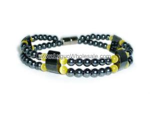 Magnet Clasp - 18cm Hematite Stone Beaded Bracelet